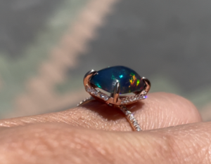 Nibi Ethiopian Black Opal Ring